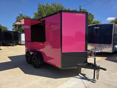 New 2027 New 6x12 TA Screwless Enclosed Vending Trailer | Blackout | Spoiler Package | .08 Polycor | Dexter Axle | 1249