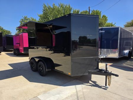 New 2027 New 6x12 TA Screwless Enclosed Vending Trailer | Blackout | Spoiler Package | .08 Polycor | Dexter Axle | 1250