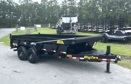 New 2027 Big Tex 14TDX Dump Trailer, 7x16, 7ga Floor, Hydraulic Jack, Swing Tarp , 6-Stage Telescopic