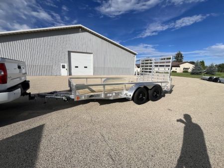 New 2027 Black Rhino Aluminum 7K GVWR, 81 x14', EXT714 Tandem w/ Split Gate & Dual Wheel Swivel Jack, Wood Deck Utility Trailer