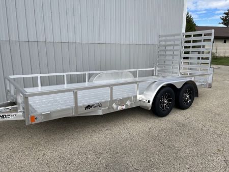 New 2027 Black Rhino Aluminum 81 x16' LST716A w/ Split Gate and Dual Wheel Jack Utility Trailer