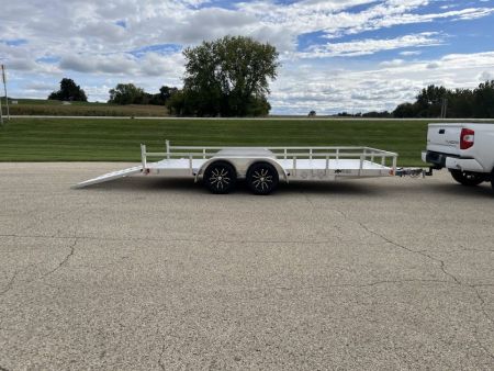 New 2027 Black Rhino Aluminum 81 x16' LST716A w/ Split Gate and Dual Wheel Jack Utility Trailer
