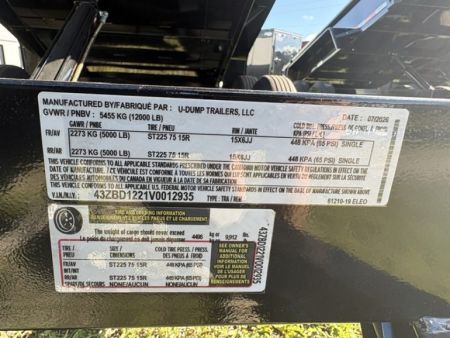 New 2027 6X12 U-DumpTrailer