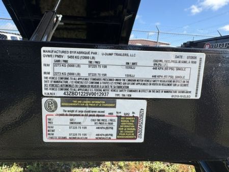 New 2027 6X12 U-Dump Trailer