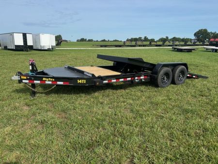 New 2027 Big Tex 83x20 Tandem 15.4K I-Beam Gravity Tilt w/ 4' Stationary, Toolbox, & Fork Holders