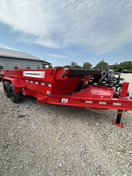 New 2027 PJ Trailers DT1162 Dump Trailer 83X16 TA TELESCOPIC 24  SIDES (GVW:15400) RED