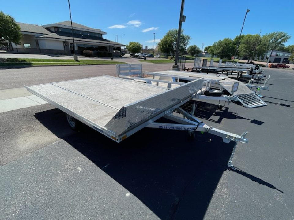 Used 2026 Mission 12' tilt bed Snowmobile Trailer