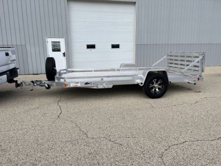 Used 2025 Black Rhino Aluminum 5k GVWR, 81 x14' LPS8114A-5K Low Profile w/ Bi-Fold Gate, Brakes, Spare Tire & Mount (ATV / UTV / Side by Side) Utility Trailer