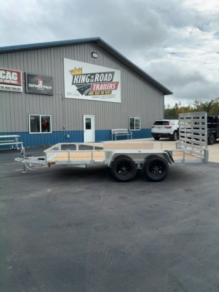 New 2027 Quality Steel and Aluminum 82x14 Aluminum Simplicity TA Utility Trailer 3500lb Axles