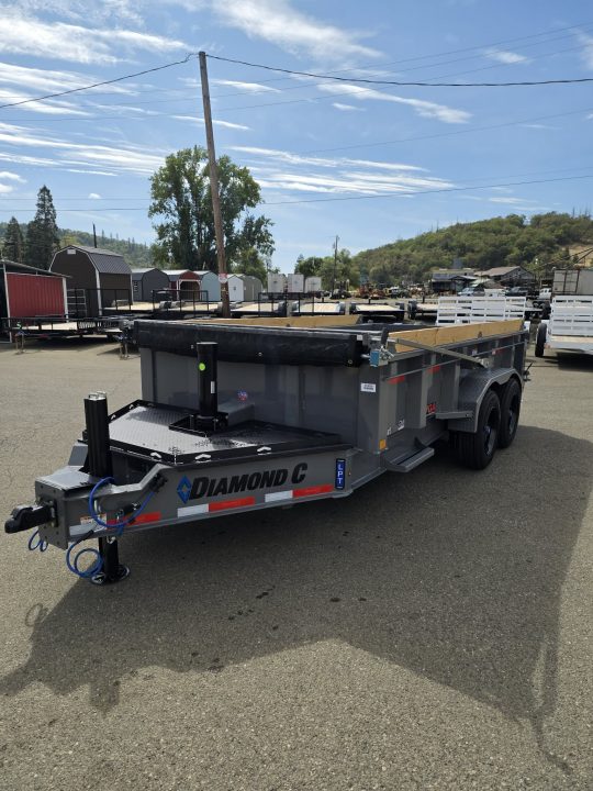 New SALE! 2027 Diamond C Trailers LPT208 Dump Trailer 81" X 14' PACESETTER EDITION 7 GAUGE 18,000 GVWR OIL BATH CEMENT GRAY