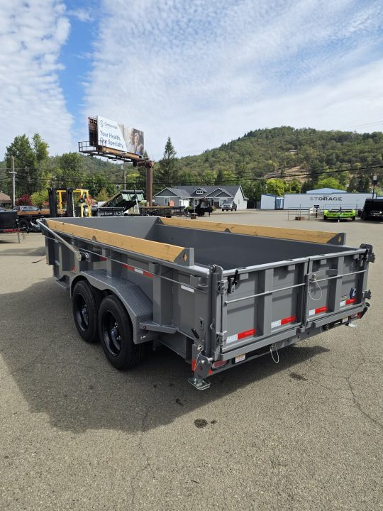 New SALE! 2027 Diamond C Trailers LPT208 Dump Trailer 81" X 14' PACESETTER EDITION 7 GAUGE 18,000 GVWR OIL BATH CEMENT GRAY