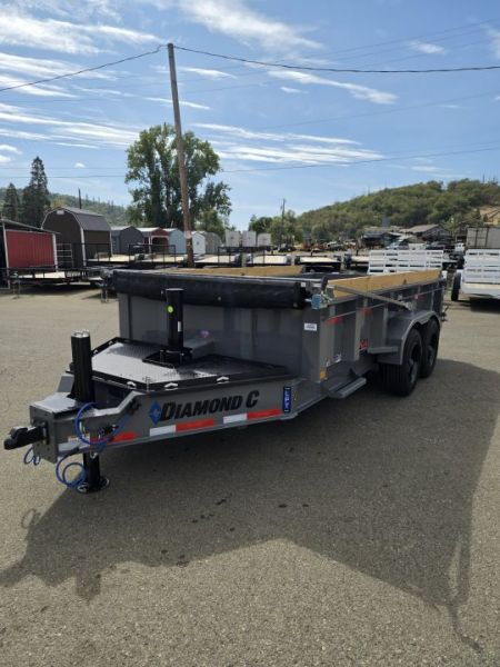 New SALE! 2027 Diamond C Trailers LPT208 Dump Trailer 81  X 14' PACESETTER EDITION 7 GAUGE 18,000 GVWR OIL BATH CEMENT GRAY