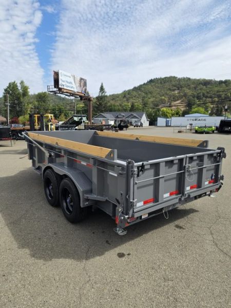 New SALE! 2027 Diamond C Trailers LPT208 Dump Trailer 81" X 14' PACESETTER EDITION 7 GAUGE 18,000 GVWR OIL BATH CEMENT GRAY