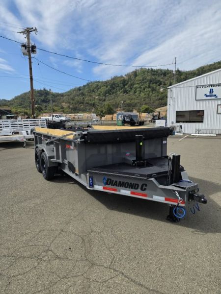 New SALE! 2027 Diamond C Trailers LPT208 Dump Trailer 81" X 14' PACESETTER EDITION 7 GAUGE 18,000 GVWR OIL BATH CEMENT GRAY