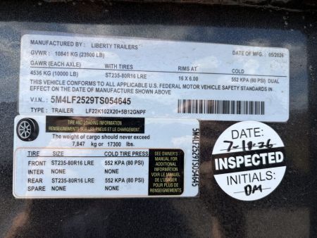 New 2026 Liberty 102X20+5 Gooseneck Bodies