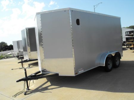 New Enclosed Trailer 7 x 14 RAMP 7000 GVWR 7' Interior Silver Mist