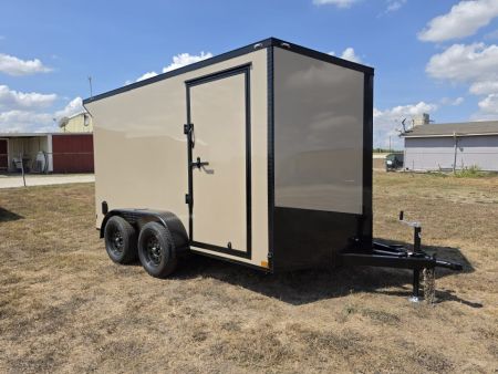 New 2027 New 7x12 TA Screwless Enclosed Trailer | Blackout | Spoiler Package | 7' Interior | .08 Polycor | Dexter Axles | El Paso | 1258