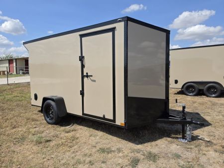 New 2027 New 6x12 SA Screwless Enclosed Trailer | Blackout | Spoiler Package | .08 Polycor | Dexter Axle | El Paso | 1255