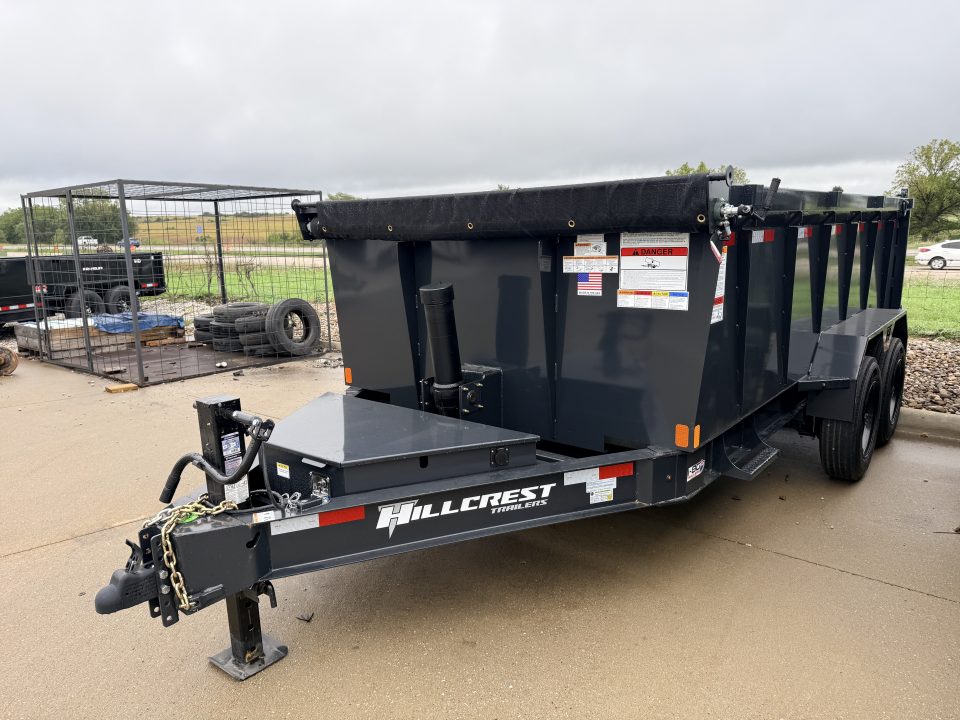 New 2027 Hillcrest Charcoal 7'X14' 17.6K 40" Side Dump Trailer