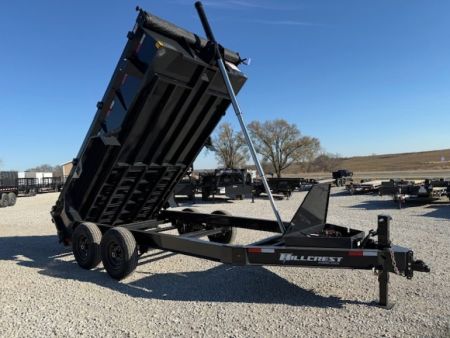 New 2027 Hillcrest Black-Grey 7'x14' 15.4k Dump Trailer