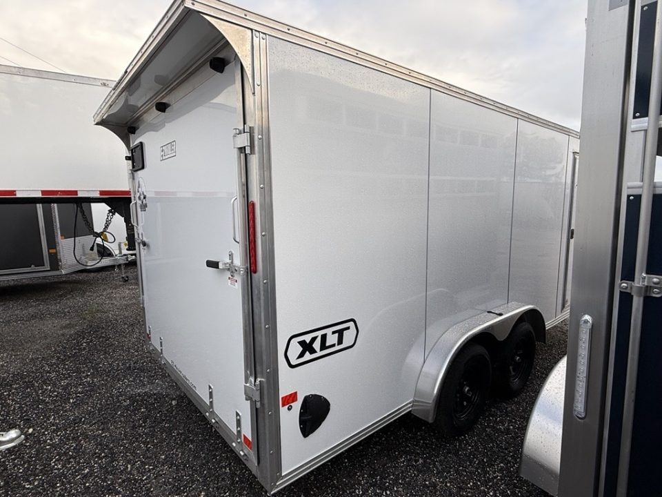 New 2026 7.5x16 White Aluminum Enclosed Trailer | 7K GVWR | Rear Canopy & Ramp Cargo / Enclosed Traile