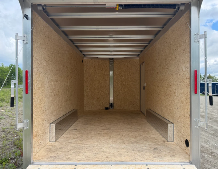 New 2026 7.5x16 White Aluminum Enclosed Trailer | 7K GVWR | Rear Canopy & Ramp Cargo / Enclosed Traile