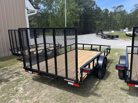 New 2027 Down 2 Earth Trailers 76X12 Utility Trailer, with Tube Top Rail & Spring assist Gate