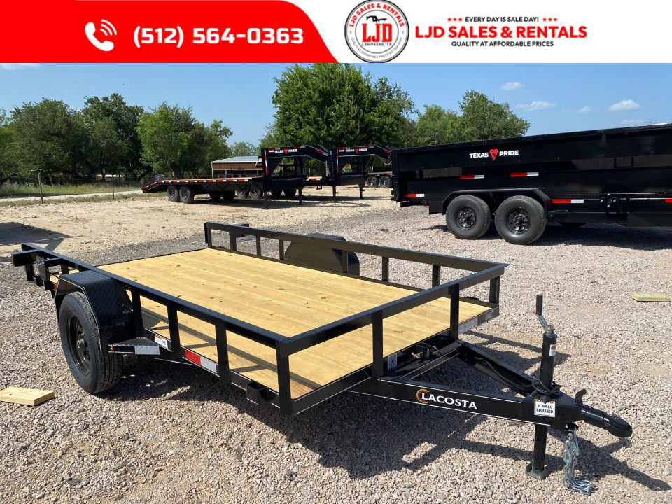 New 2027 Lacosta - 77  X 14' - Single axle - Utility Trailer - Tilt