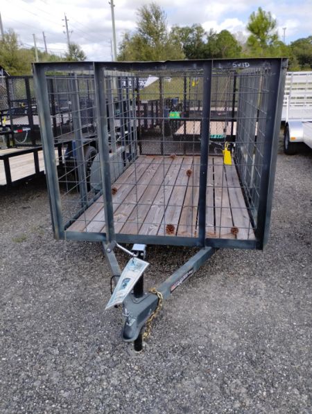 Used 2025 5x10 Single Axle Trailer with 4' Sides and Rear Ramp Utility Trailer
