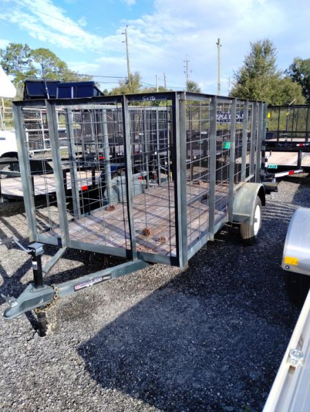 Used 2025 5x10 Single Axle Trailer with 4' Sides and Rear Ramp Utility Trailer