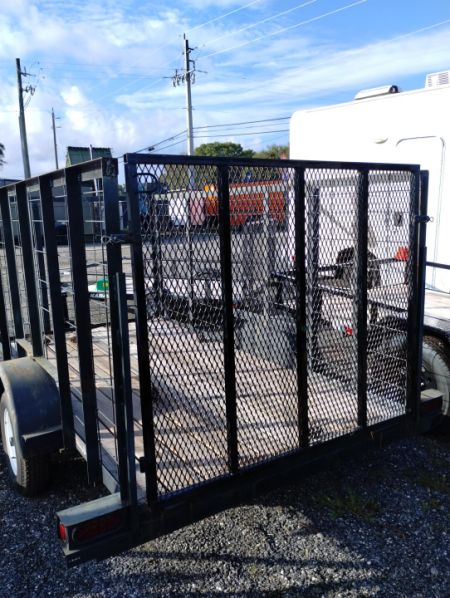 Used 2025 5x10 Single Axle Trailer with 4' Sides and Rear Ramp Utility Trailer
