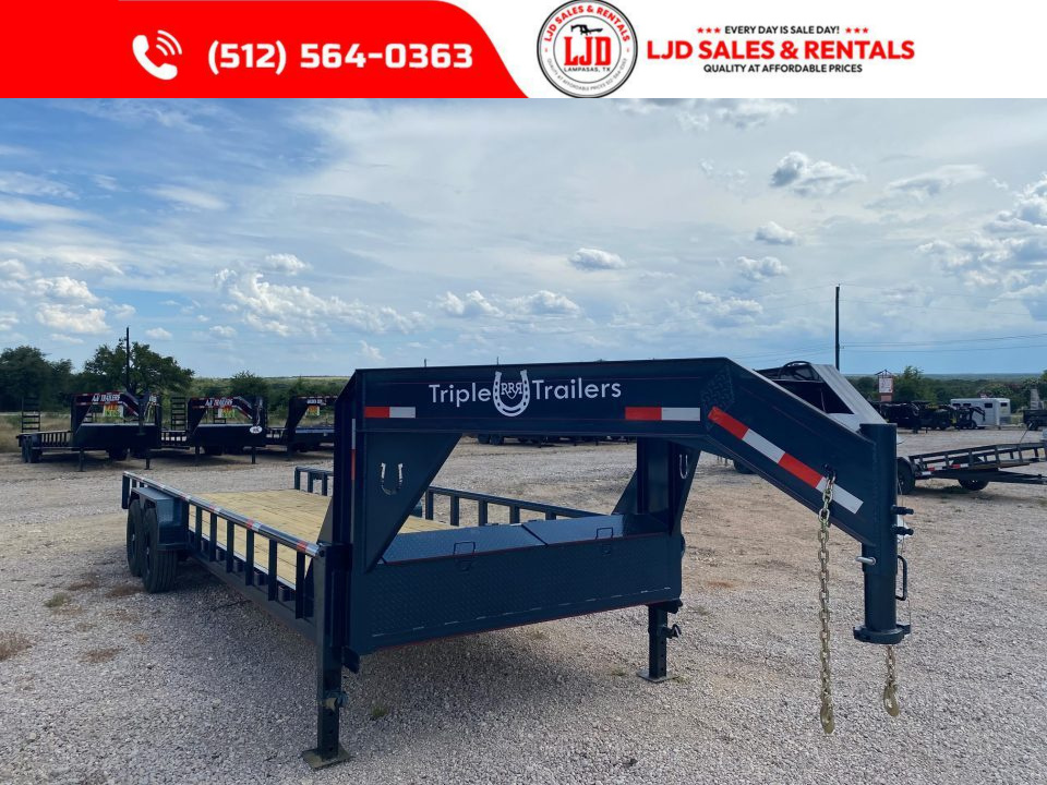 New 2027 Triple R - 22' Gooseneck Lowboy Trailer - 14 Ply Tires