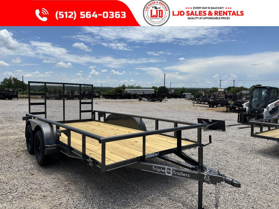 New 2027 Triple R - 77" x 14' - 4' Gate - Utility Trailer