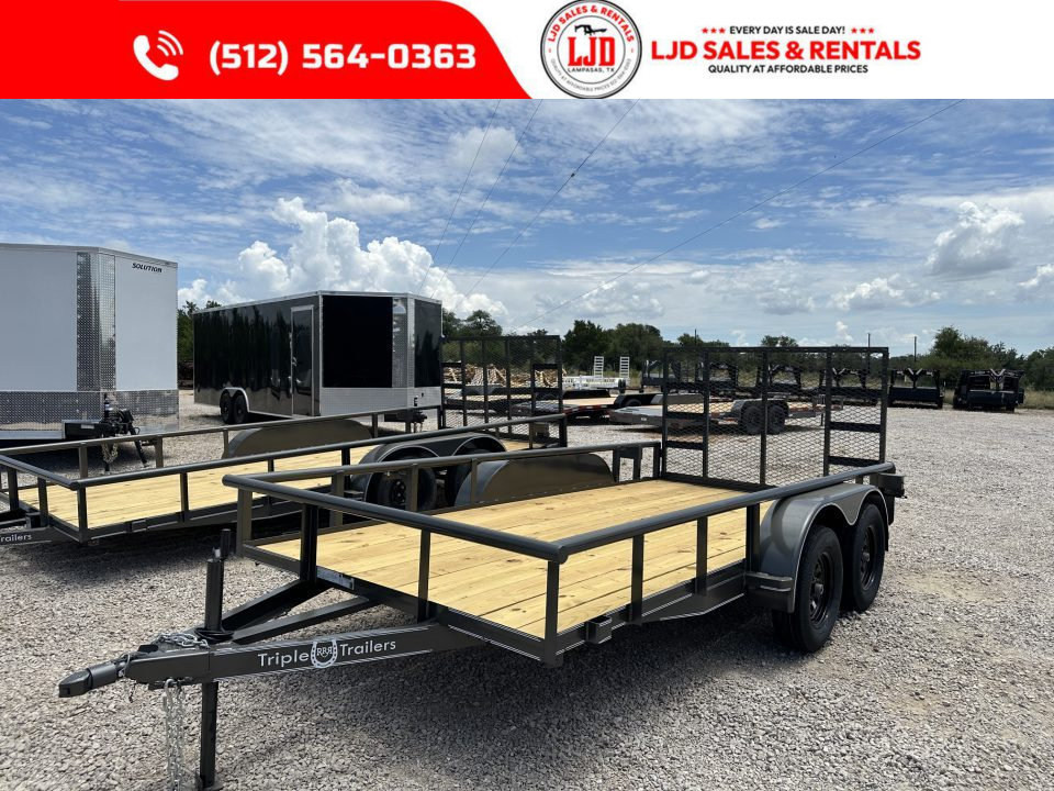 New 2027 Triple R - 77  x 14' - 7K GVWR - 4' Gate - Utility Trailer