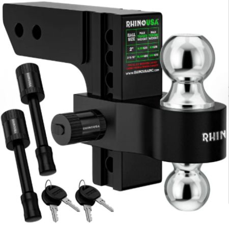 New Rhino USA- 6  Adjustable Drop Hitch -BLACK