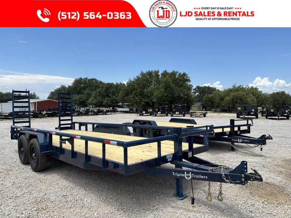 New 2027 Triple R -- 20' Equipment Trailer - 14K GVWR - Dexter Axles
