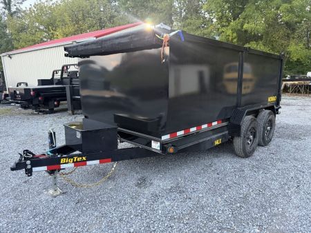 New 2027 Big Tex Trailers 14LXP4 Dump Trailer 4’ side tarp ramps scissor lift