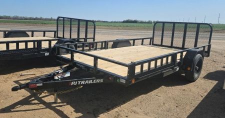 New 2027 PJ Trailers 14' x 83 in. Single 5200# Axle Channel Utility Trailer