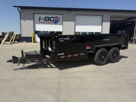 New 2027 Watchdog Black 7'x14' 14k Telescopic Wrangler Dump Trailer