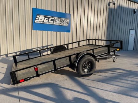 New 2027 DAVIDSON 77X12 ANGLE TOP TILT WOOD BED UTILITY TRAILER