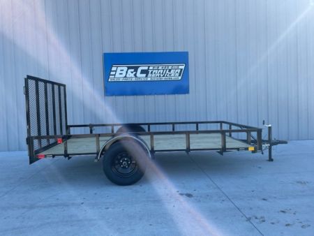 New 2027 DAVIDSON 77X12 SINGLE AXLE ANGLE TOP UTILITY W/ 4' GATE