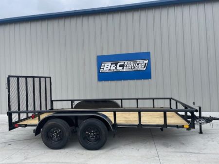 New 2027 DAVIDSON 83X14 (2)TANDEM AXLES, PIPE TOP 4' GATE UTILITY