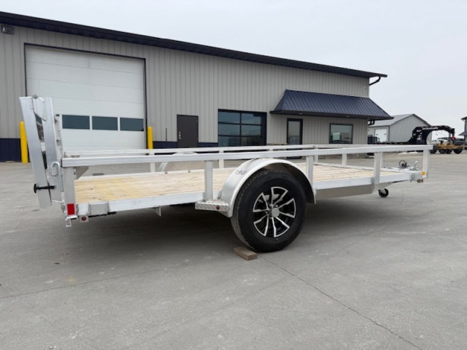 New 2026 H&H Aluminum 76"x12' 3k Rail Side Utility Trailer