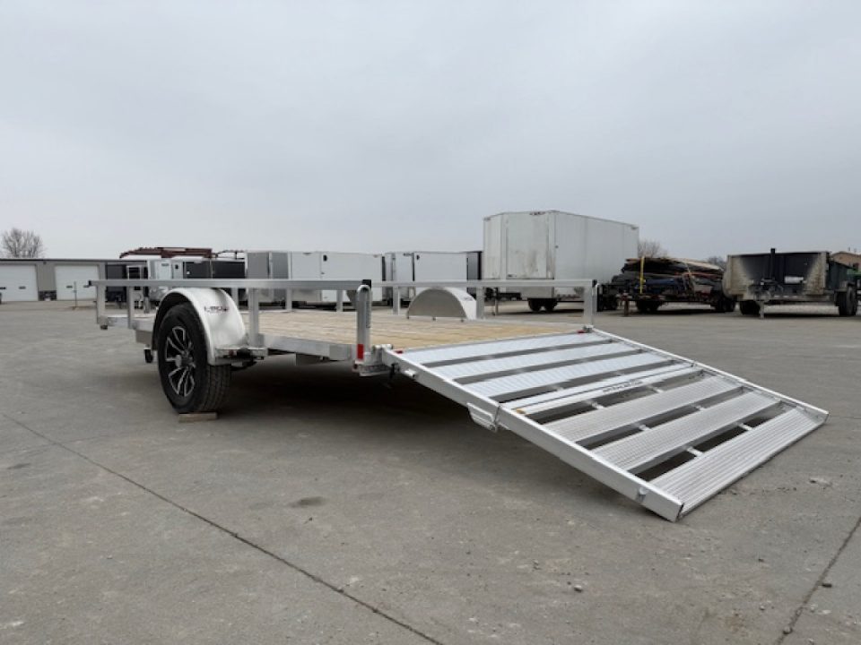 New 2026 H&H Aluminum 76"x12' 3k Rail Side Utility Trailer