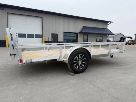 New 2026 H&H Aluminum 76"x12' 3k Rail Side Utility Trailer