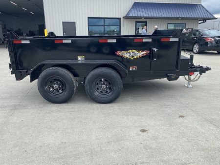 New 2027 H&H Black 76"x12' 10k Single Ram Utility Dump Trailer
