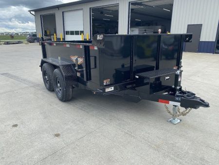 New 2027 H&H Black 76"x12' 10k Single Ram Utility Dump Trailer