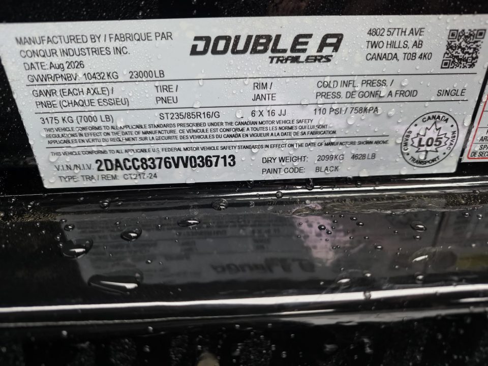 New EQUIPMENT SPLIT TILT 2027 Double A CT217-24 23000 GVWR TRIPLE AXLE TRAILER