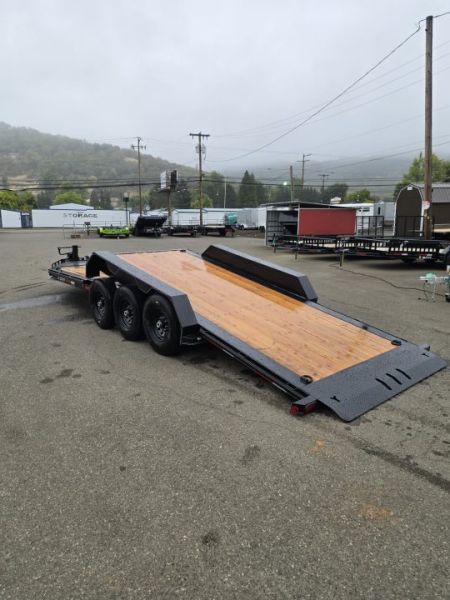 New SPLIT TILT 2027 Double A CT217-24 23000 GVWR TRIPLE AXLE EQUIPMENT TRAILER