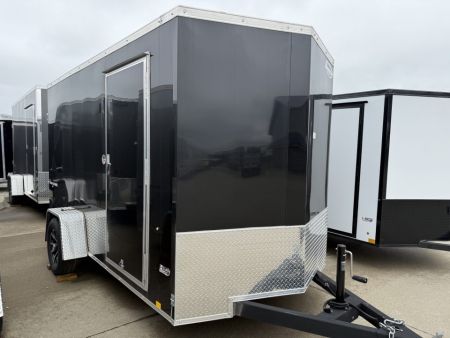 New *HAIL SALE* 2027 Formula Black 6'x12' 3k Flat Top V-Nose Enclosed Cargo Trailer